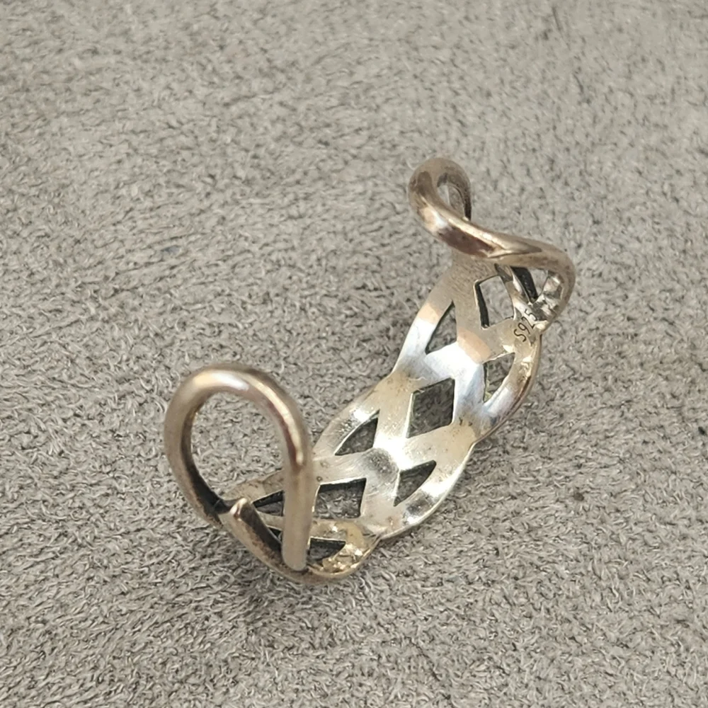 Celtic Knot Ring Men's 9.5 Sterling Silver 925 Woven Braided Lover's Unisex Half